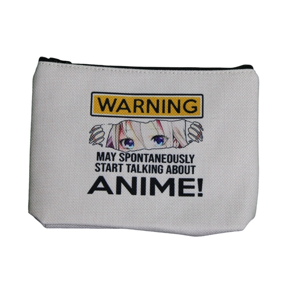 Warning May Spontaneously Start Talking About Anime Makeup Bag - Picture 1 of 3
